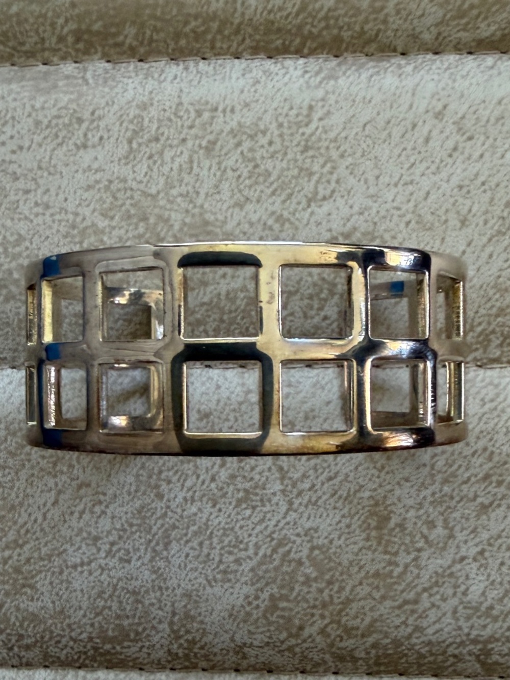 Vintage Sterling Silver 925 Architectural Cuff Bracelet Mid Century Modern